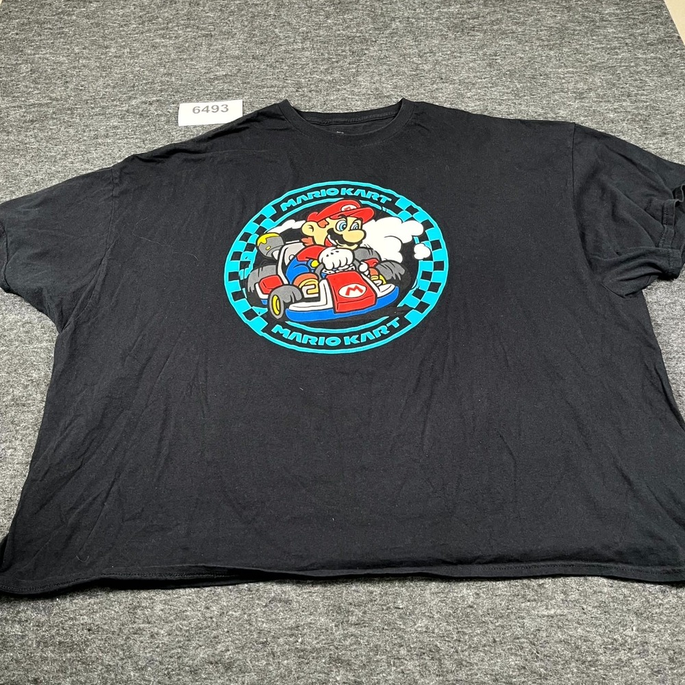 Hybrid Apparel T Shirt Mens 5X Black Cotton Mario Kart Graphic Print Crew Neck